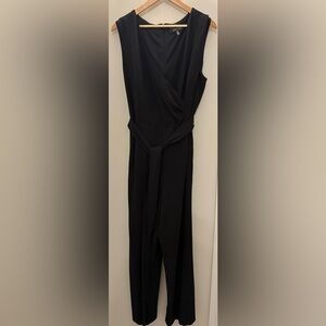 Kasper V-Neck Sleeveless Belted Jumpsuit - Size 2X